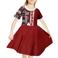 Canada Day Indigenous First Nations Kid Short Sleeve Dress Tribal Haida Totem Art One Nation