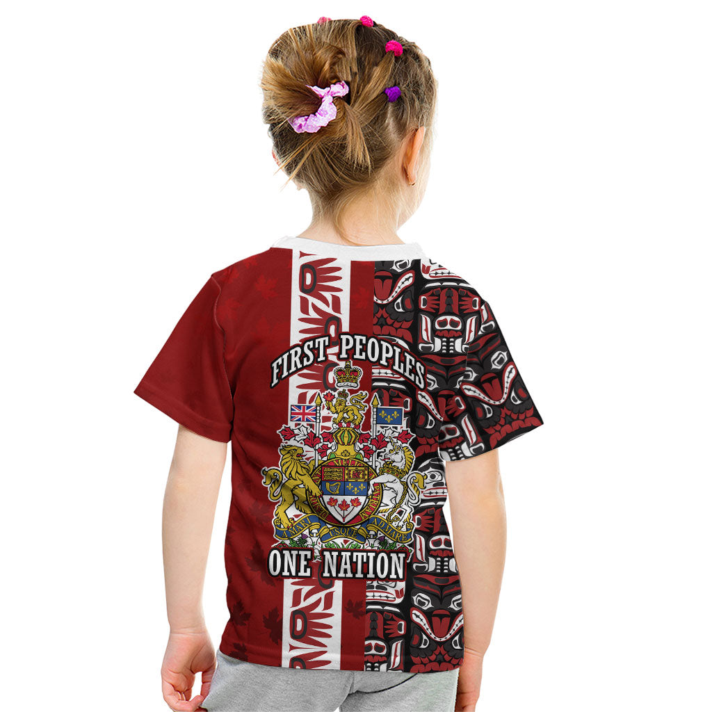 Canada Day Indigenous First Nations Kid T Shirt Tribal Haida Totem Art One Nation