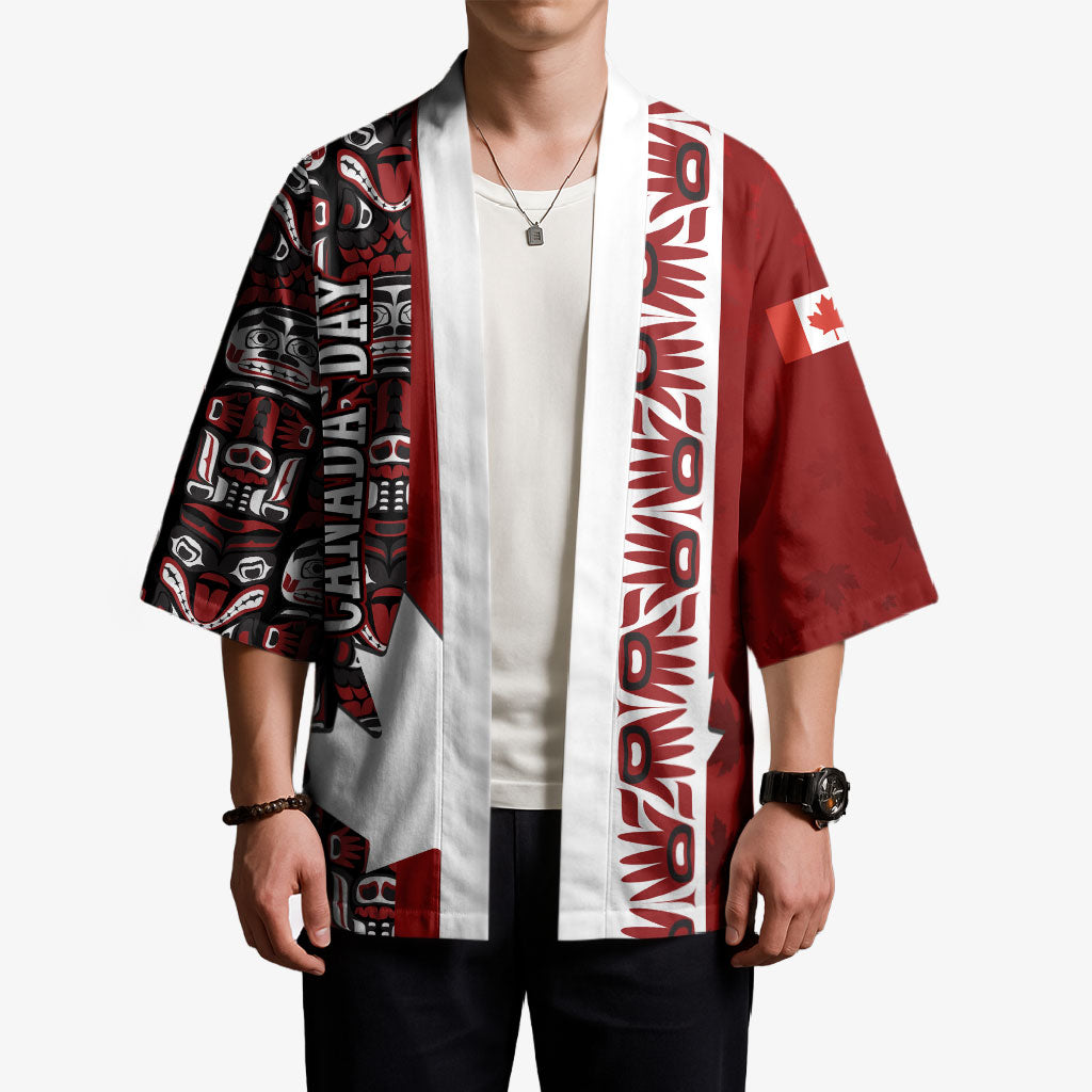 Canada Day Indigenous First Nations Kimono Tribal Haida Totem Art One Nation
