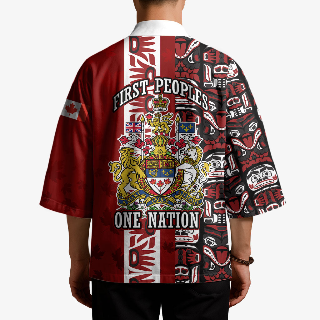 Canada Day Indigenous First Nations Kimono Tribal Haida Totem Art One Nation