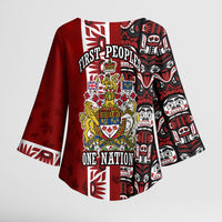 Canada Day Indigenous First Nations Kimono Sleeve Blouse Tribal Haida Totem Art One Nation