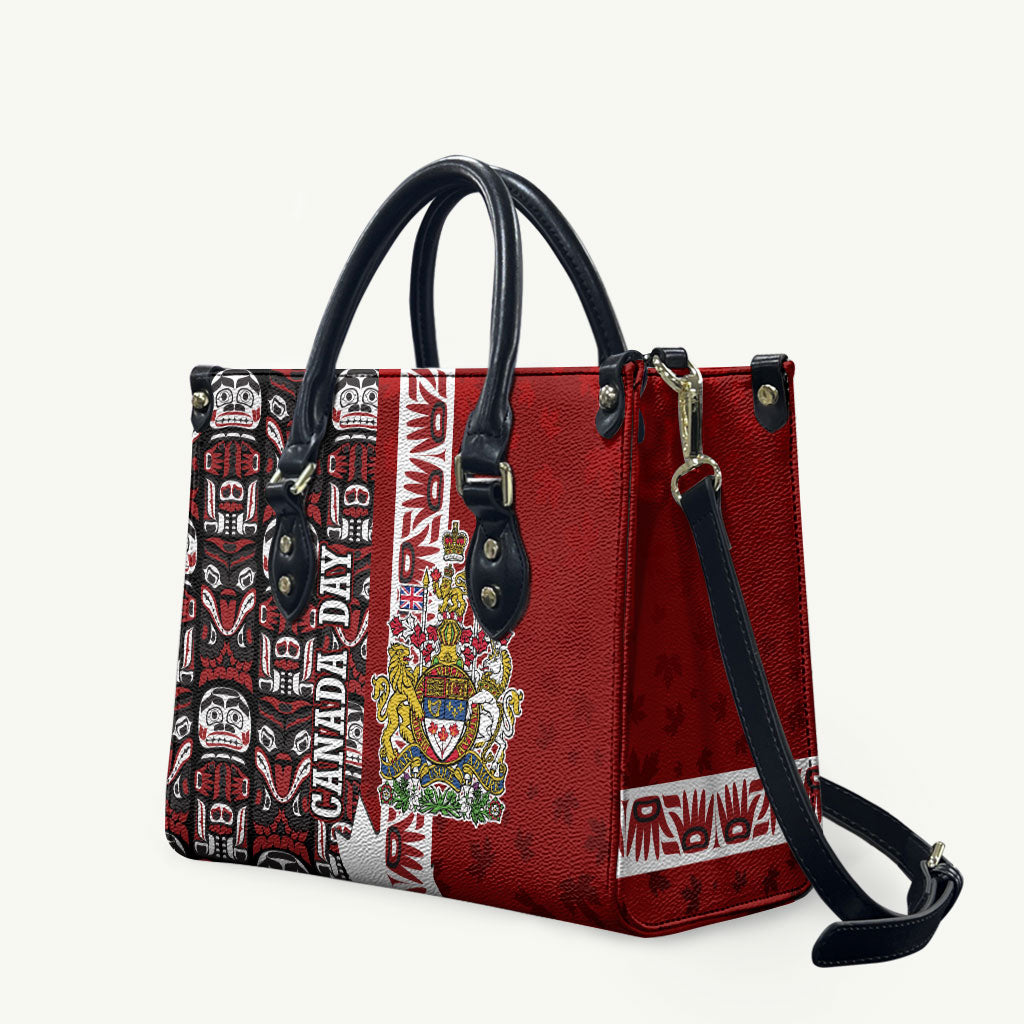 Canada Day Indigenous First Nations Leather Bag Tribal Haida Totem Art One Nation