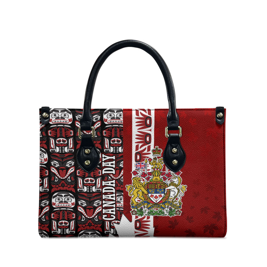 Canada Day Indigenous First Nations Leather Bag Tribal Haida Totem Art One Nation