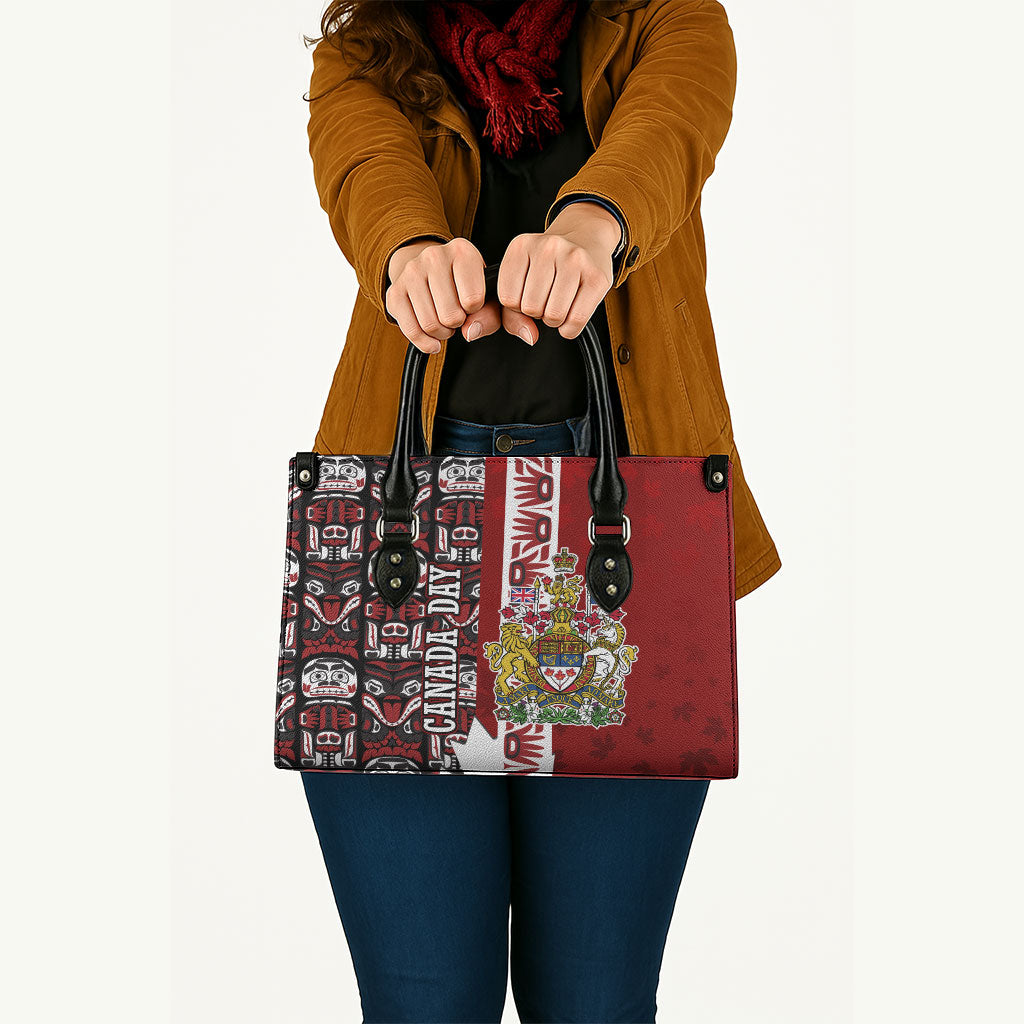 Canada Day Indigenous First Nations Leather Bag Tribal Haida Totem Art One Nation