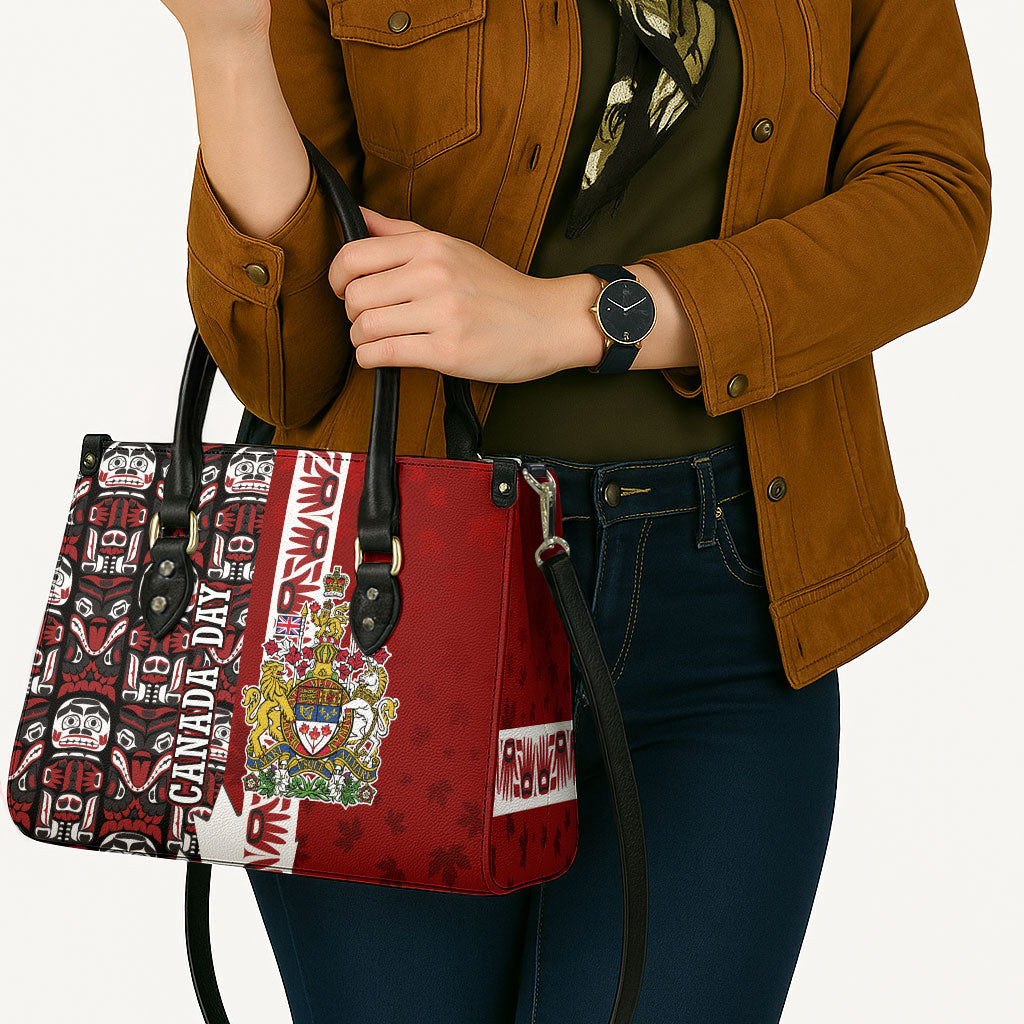 Canada Day Indigenous First Nations Leather Bag Tribal Haida Totem Art One Nation