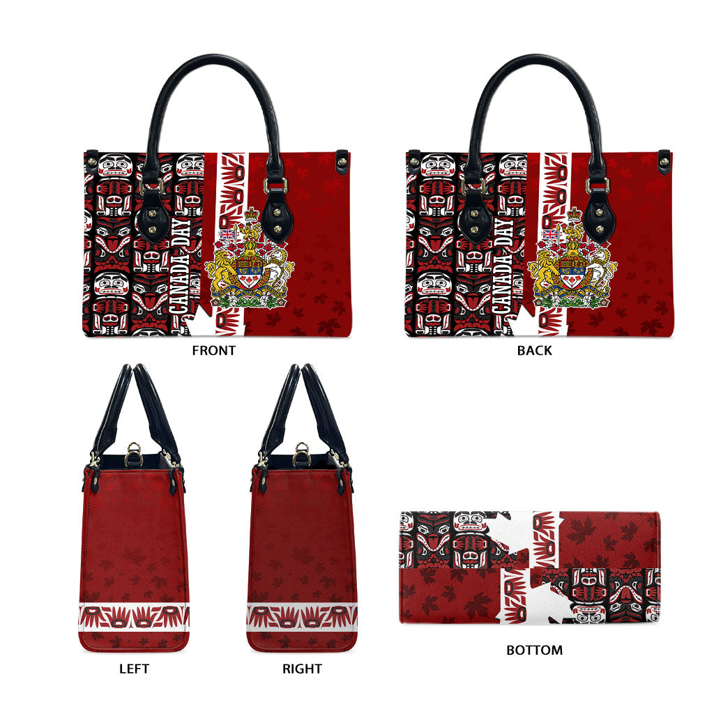 Canada Day Indigenous First Nations Leather Bag Tribal Haida Totem Art One Nation