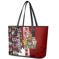 Canada Day Indigenous First Nations Leather Tote Bag Tribal Haida Totem Art One Nation