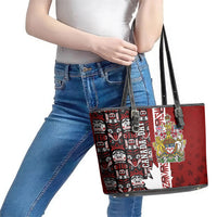Canada Day Indigenous First Nations Leather Tote Bag Tribal Haida Totem Art One Nation