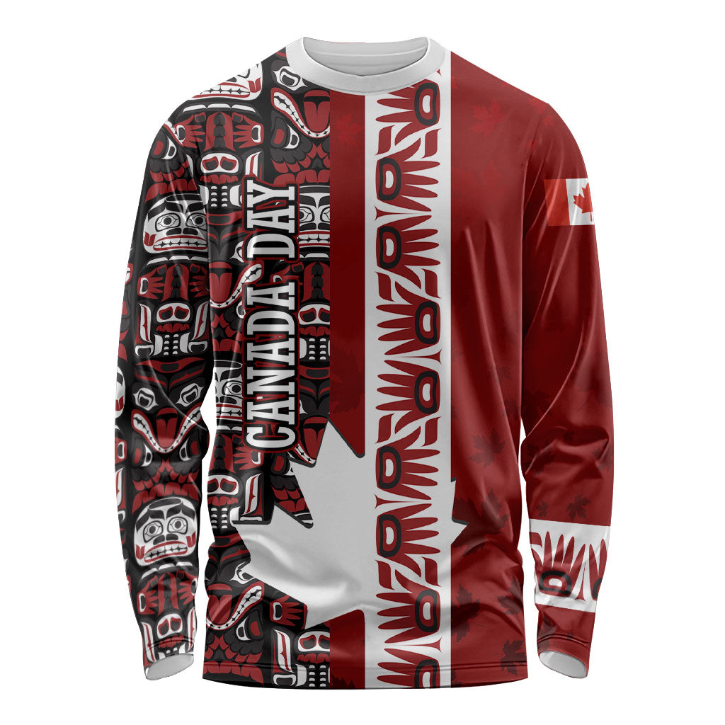 Canada Day Indigenous First Nations Long Sleeve Shirt Tribal Haida Totem Art One Nation