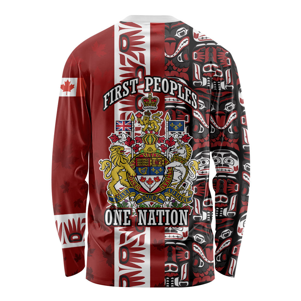 Canada Day Indigenous First Nations Long Sleeve Shirt Tribal Haida Totem Art One Nation