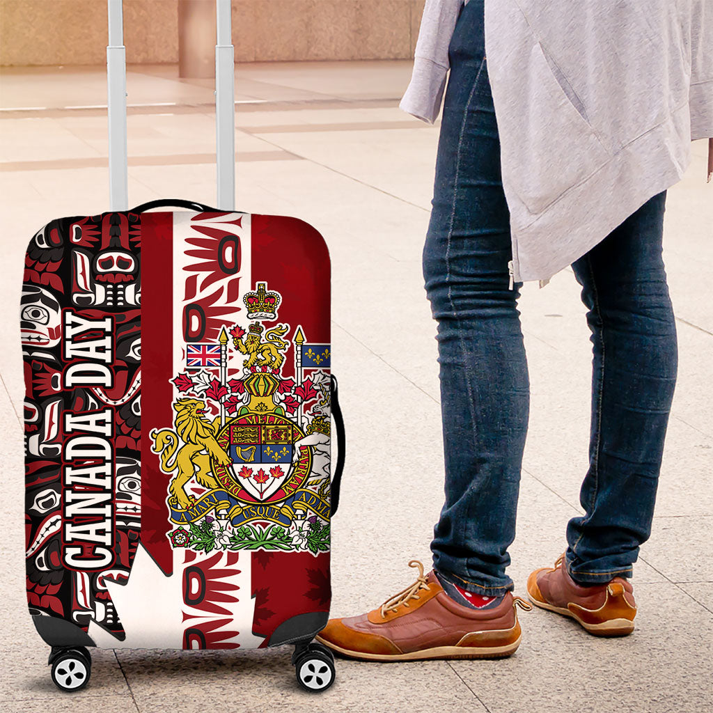 Canada Day Indigenous First Nations Luggage Cover Tribal Haida Totem Art One Nation