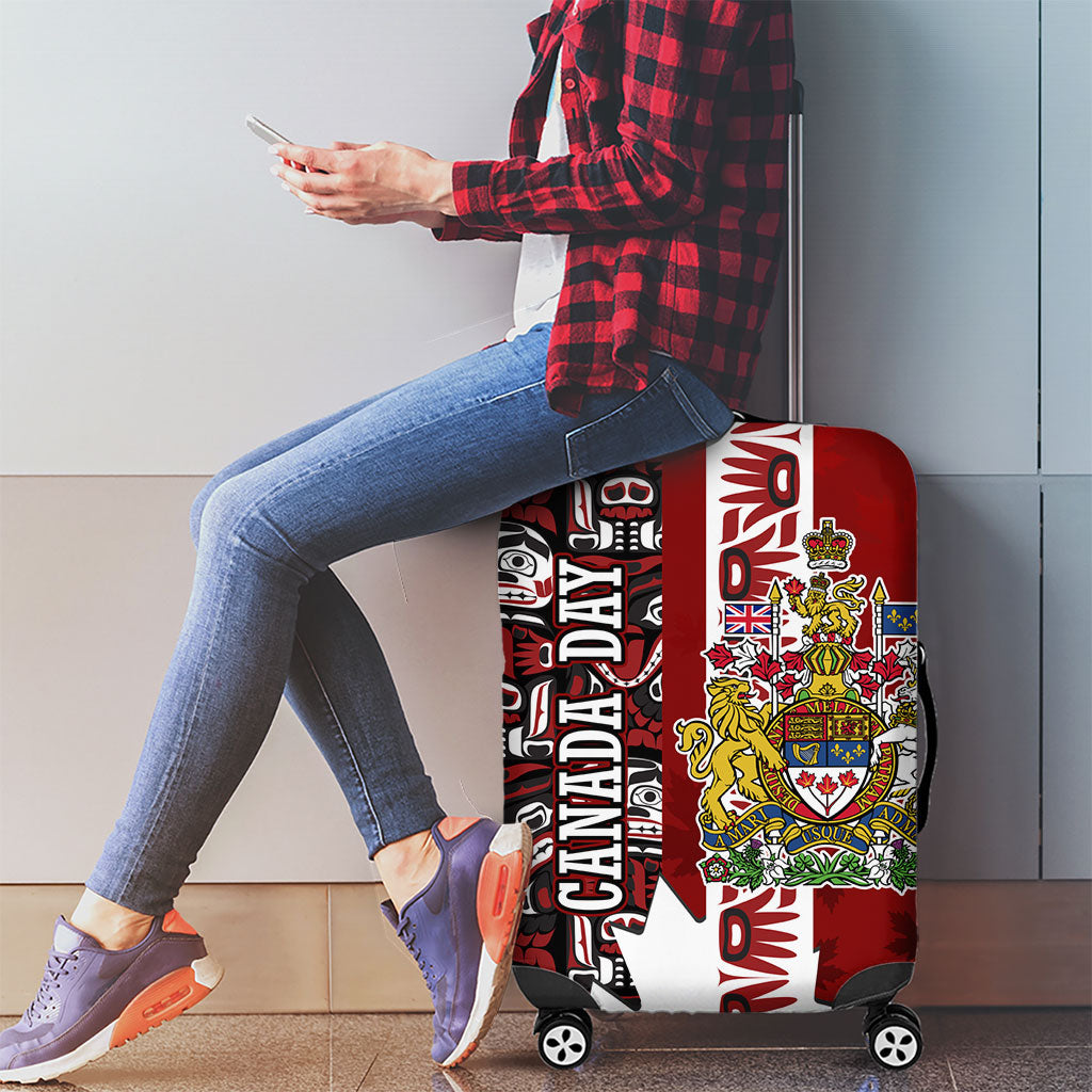 Canada Day Indigenous First Nations Luggage Cover Tribal Haida Totem Art One Nation