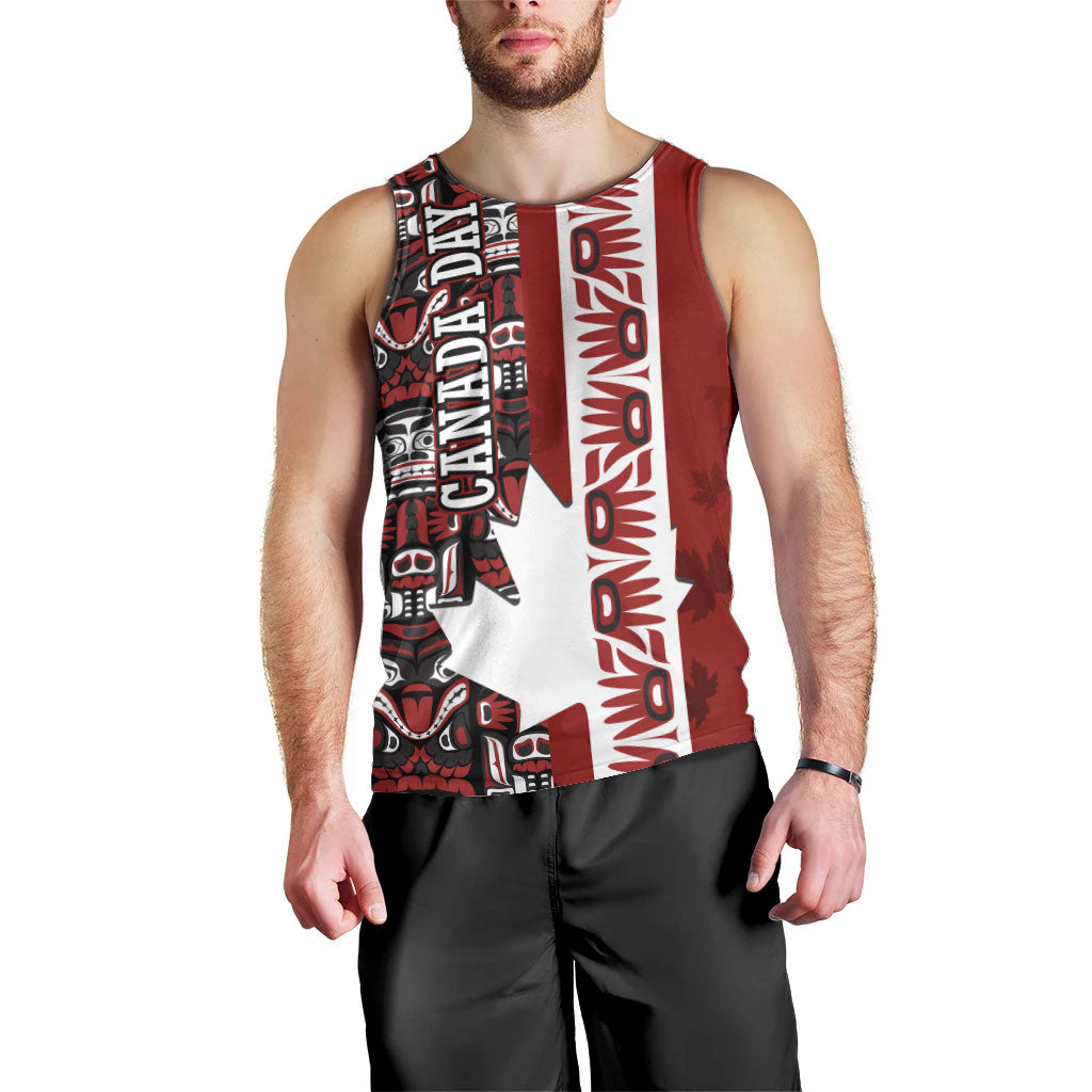 Canada Day Indigenous First Nations Men Tank Top Tribal Haida Totem Art One Nation