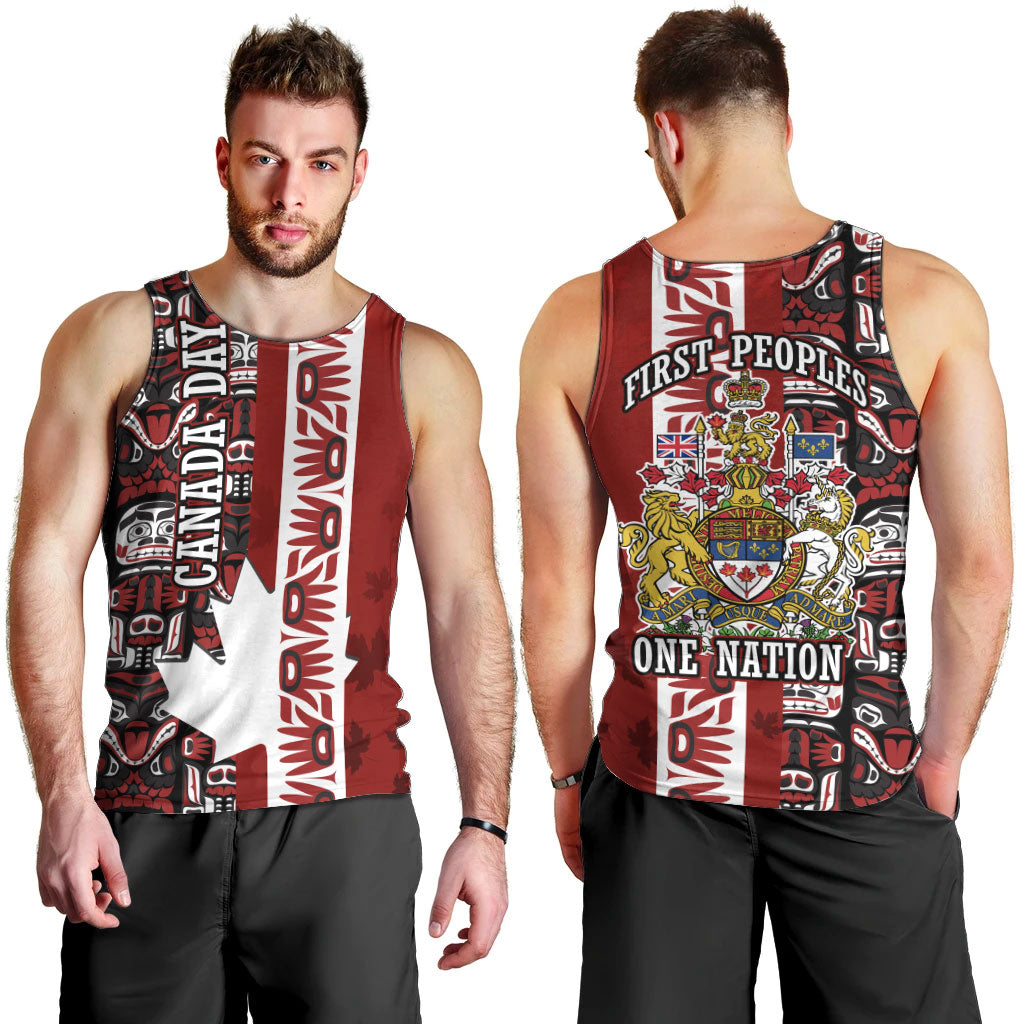 Canada Day Indigenous First Nations Men Tank Top Tribal Haida Totem Art One Nation