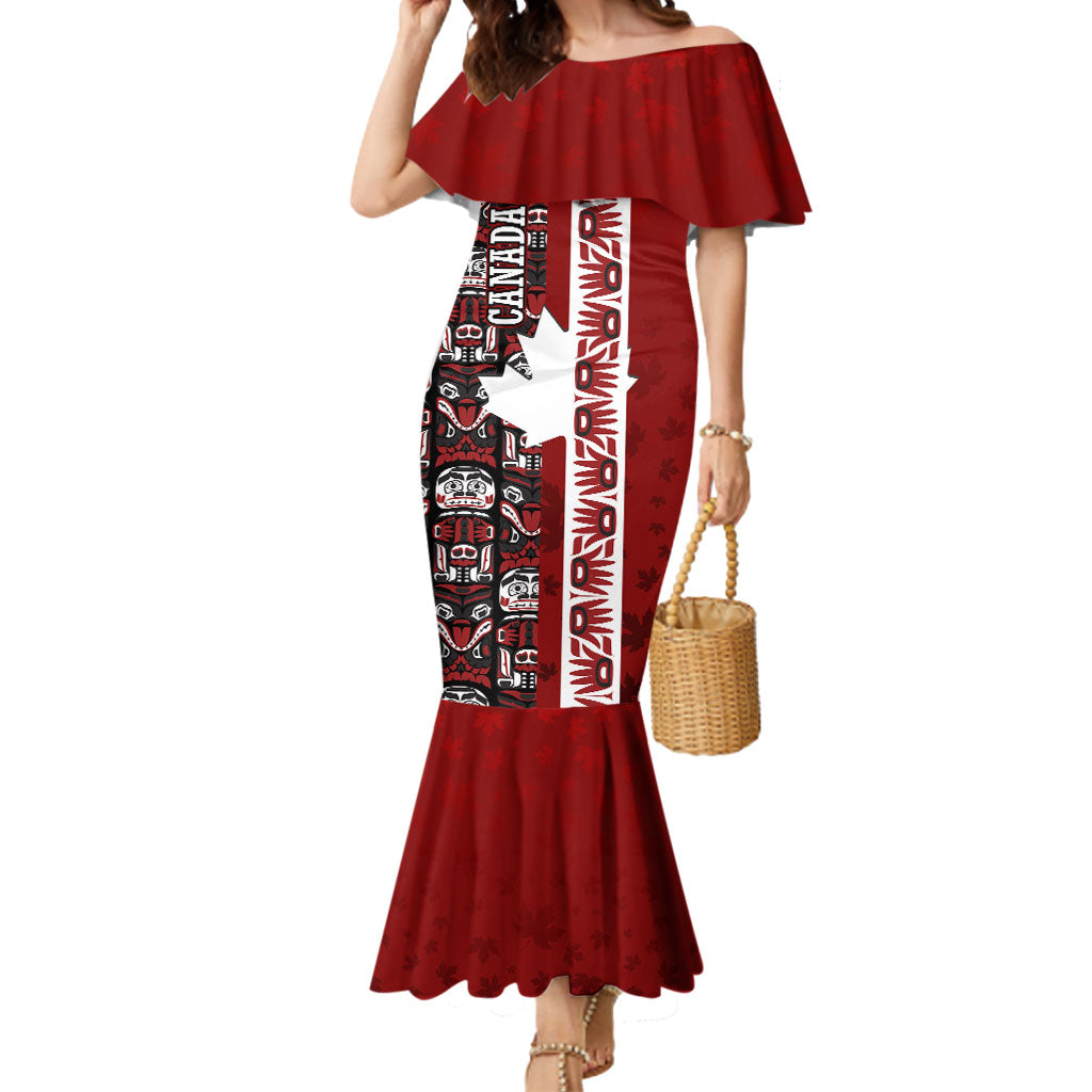 Canada Day Indigenous First Nations Mermaid Dress Tribal Haida Totem Art One Nation