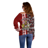 Canada Day Indigenous First Nations Off Shoulder Sweater Tribal Haida Totem Art One Nation