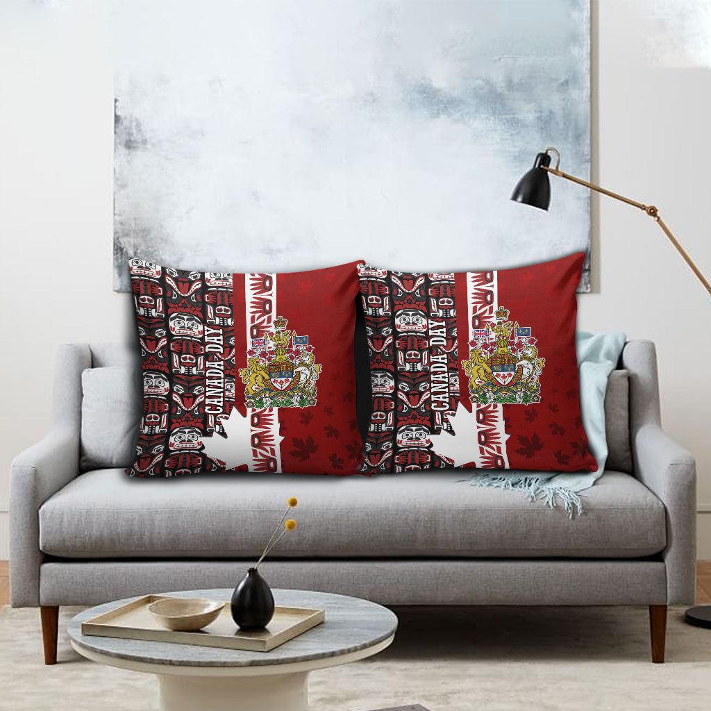 Canada Day Indigenous First Nations Pillow Cover Tribal Haida Totem Art One Nation