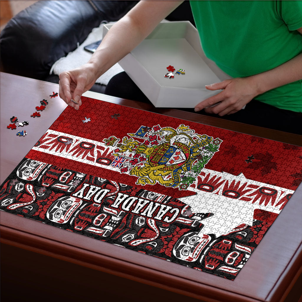 Canada Day Indigenous First Nations Puzzle Tribal Haida Totem Art One Nation