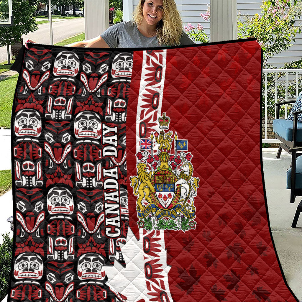 Canada Day Indigenous First Nations Quilt Tribal Haida Totem Art One Nation