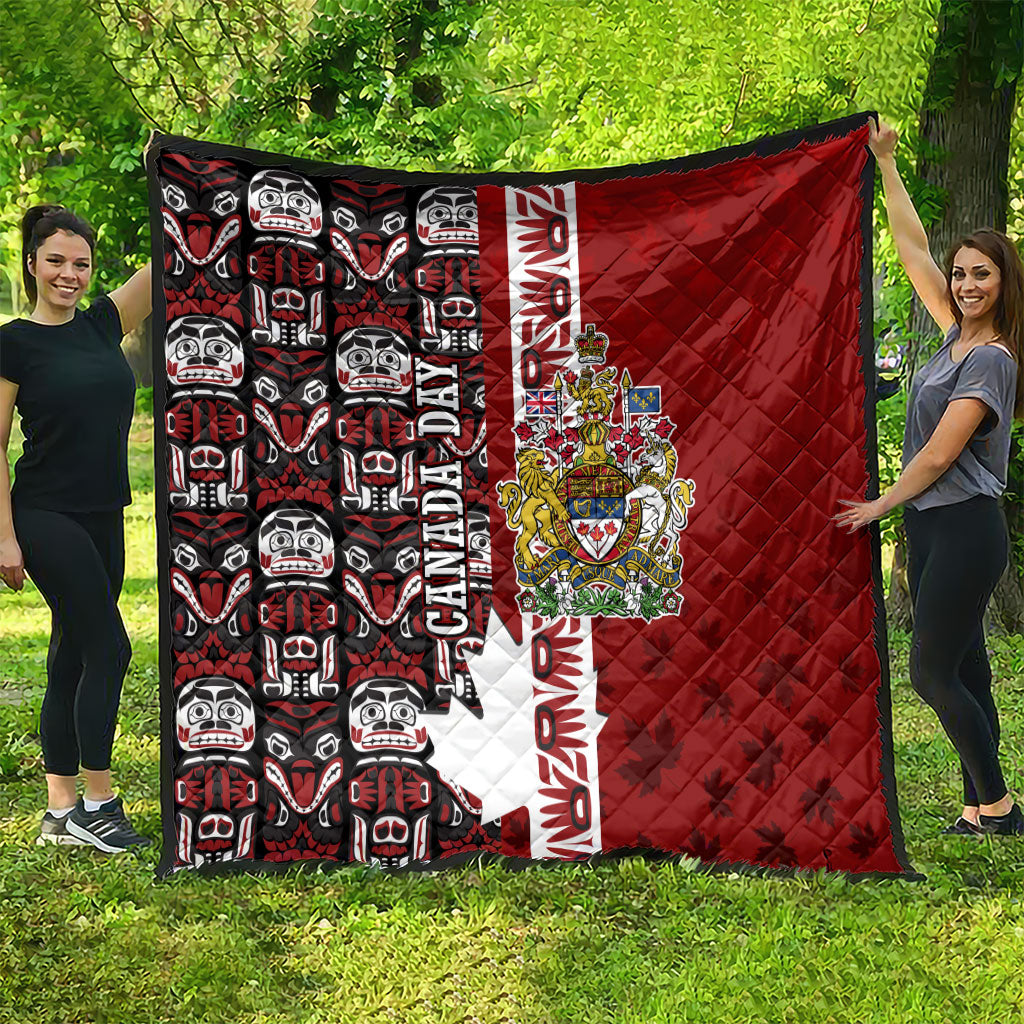 Canada Day Indigenous First Nations Quilt Tribal Haida Totem Art One Nation