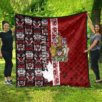 Canada Day Indigenous First Nations Quilt Tribal Haida Totem Art One Nation