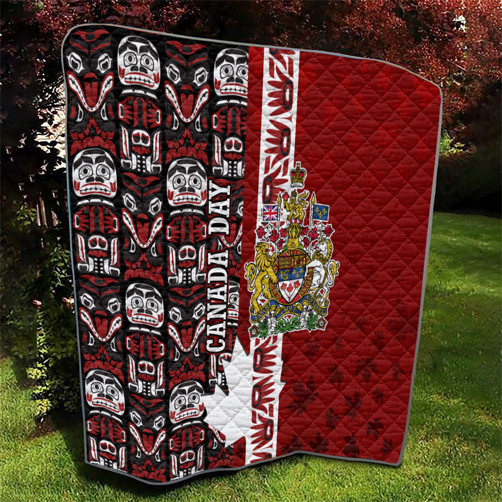 Canada Day Indigenous First Nations Quilt Tribal Haida Totem Art One Nation