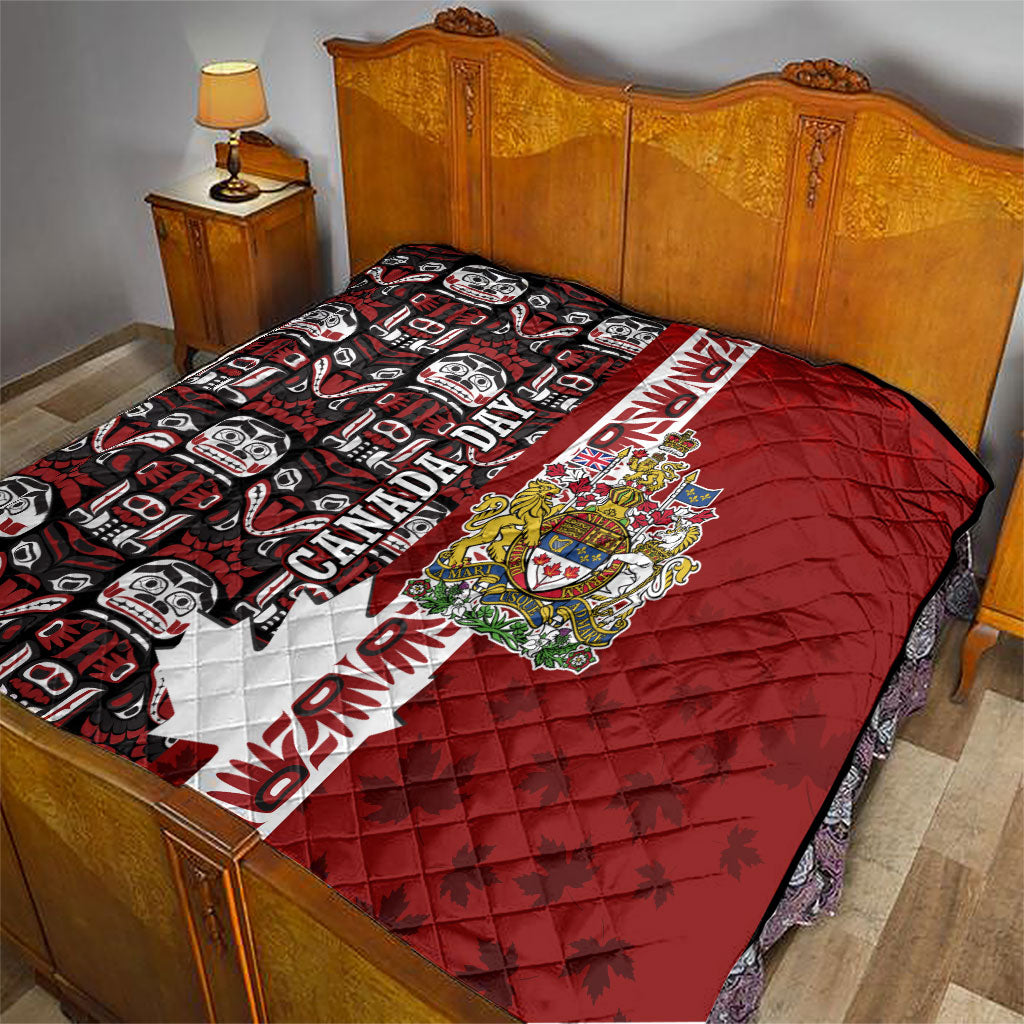 Canada Day Indigenous First Nations Quilt Tribal Haida Totem Art One Nation