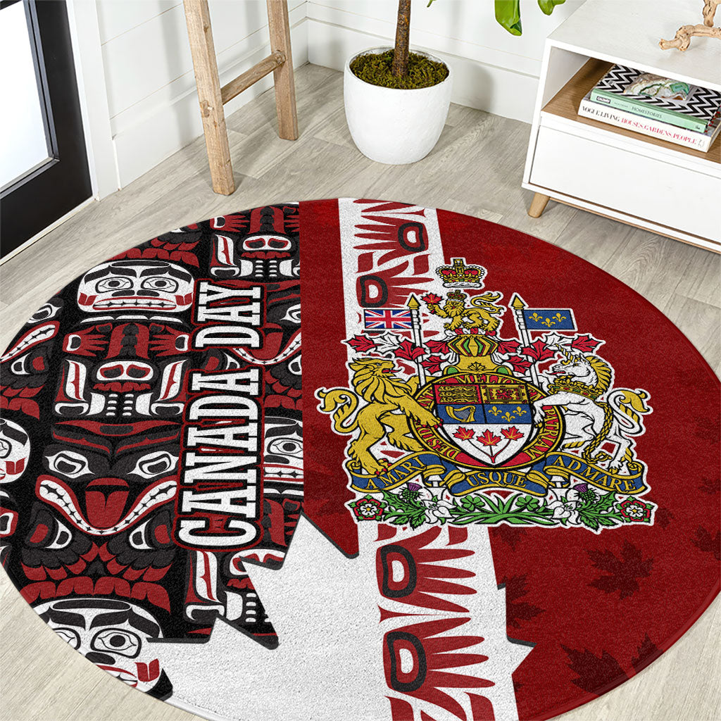 Canada Day Indigenous First Nations Round Carpet Tribal Haida Totem Art One Nation