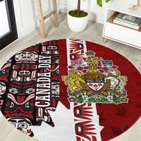 Canada Day Indigenous First Nations Round Carpet Tribal Haida Totem Art One Nation