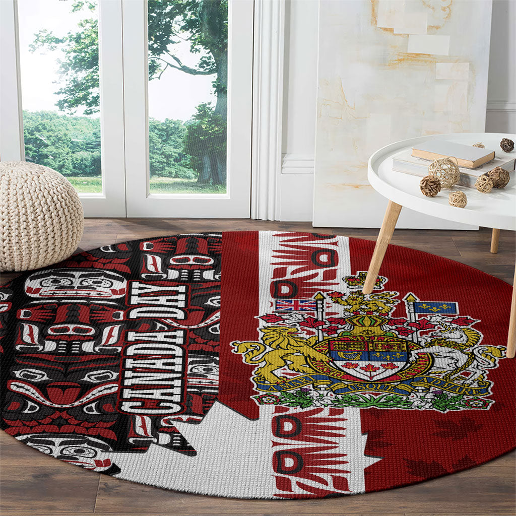 Canada Day Indigenous First Nations Round Carpet Tribal Haida Totem Art One Nation