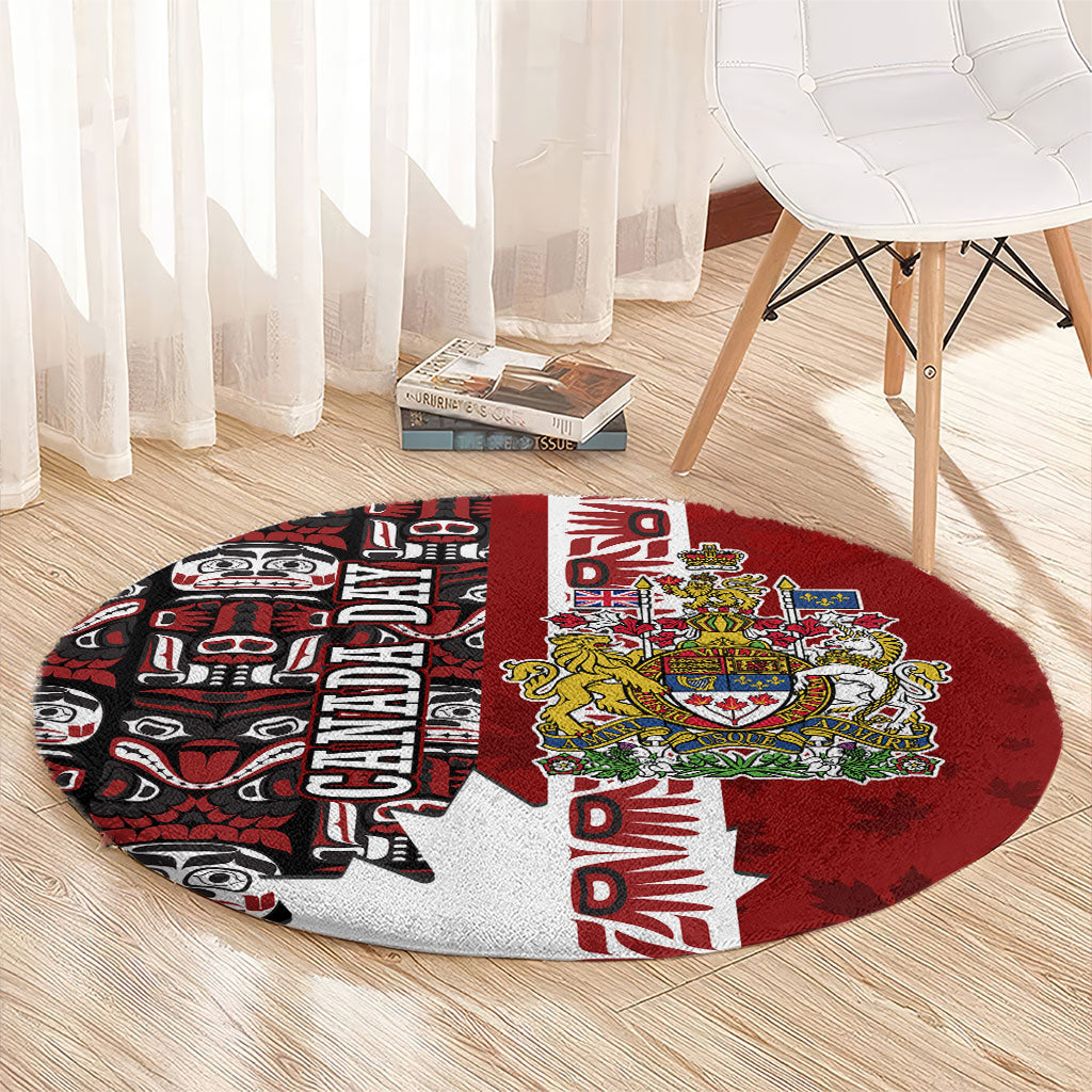 Canada Day Indigenous First Nations Round Carpet Tribal Haida Totem Art One Nation