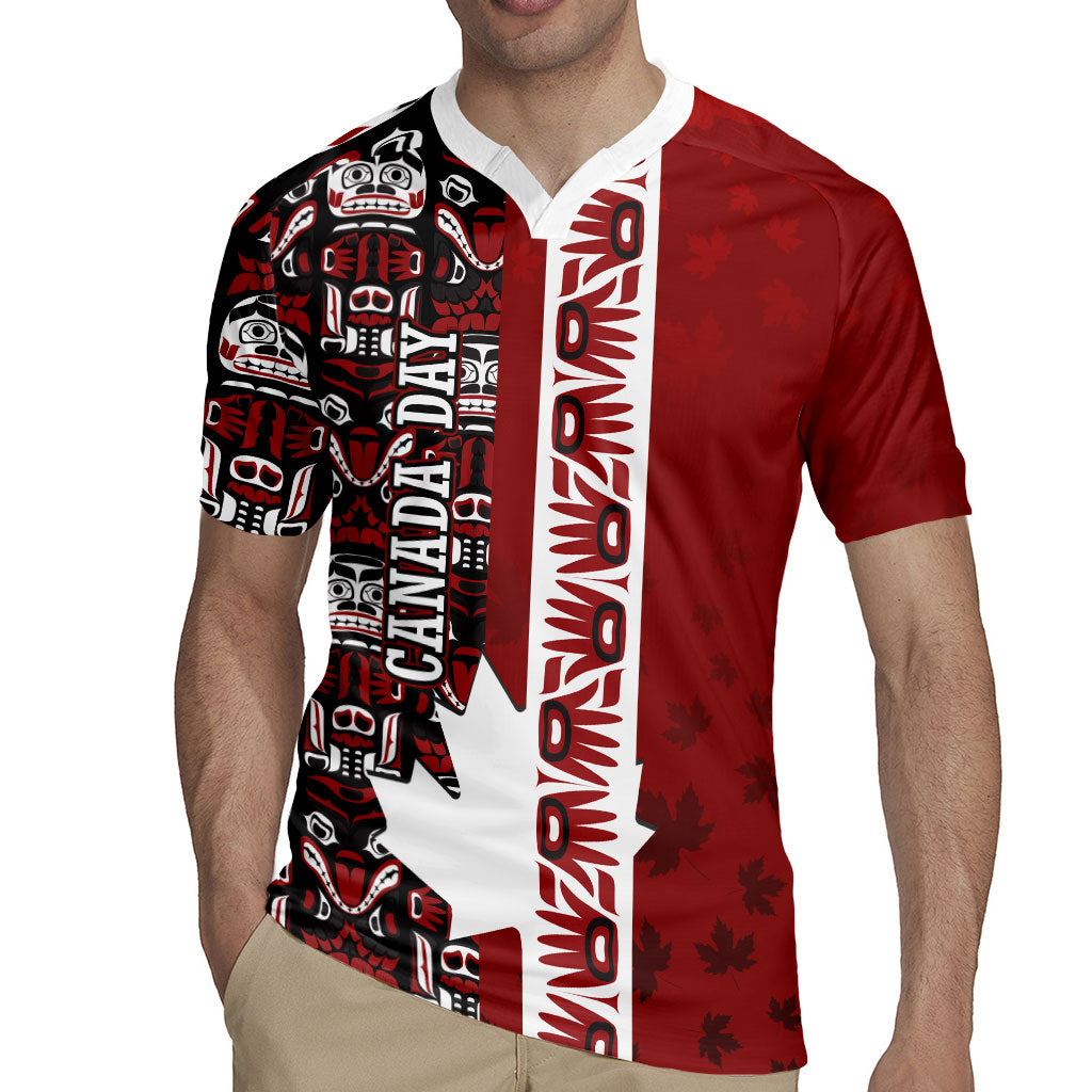 Canada Day Indigenous First Nations Rugby Jersey Tribal Haida Totem Art One Nation