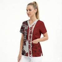 Canada Day Indigenous First Nations Scrub Top Tribal Haida Totem Art One Nation