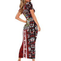 Canada Day Indigenous First Nations Short Sleeve Bodycon Dress Tribal Haida Totem Art One Nation