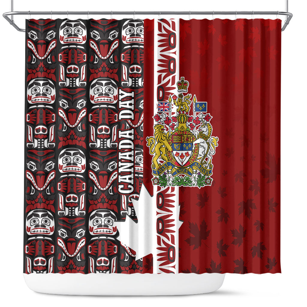 Canada Day Indigenous First Nations Shower Curtain Tribal Haida Totem Art One Nation