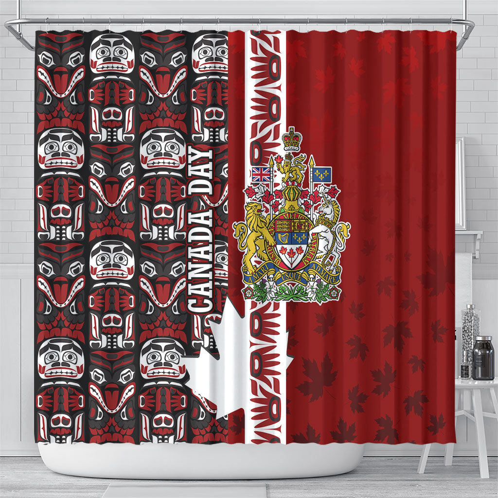 Canada Day Indigenous First Nations Shower Curtain Tribal Haida Totem Art One Nation