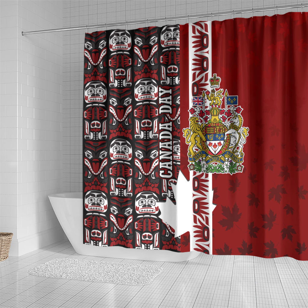 Canada Day Indigenous First Nations Shower Curtain Tribal Haida Totem Art One Nation