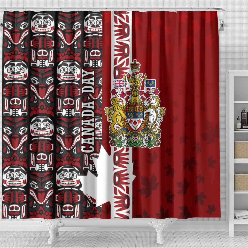 Canada Day Indigenous First Nations Shower Curtain Tribal Haida Totem Art One Nation