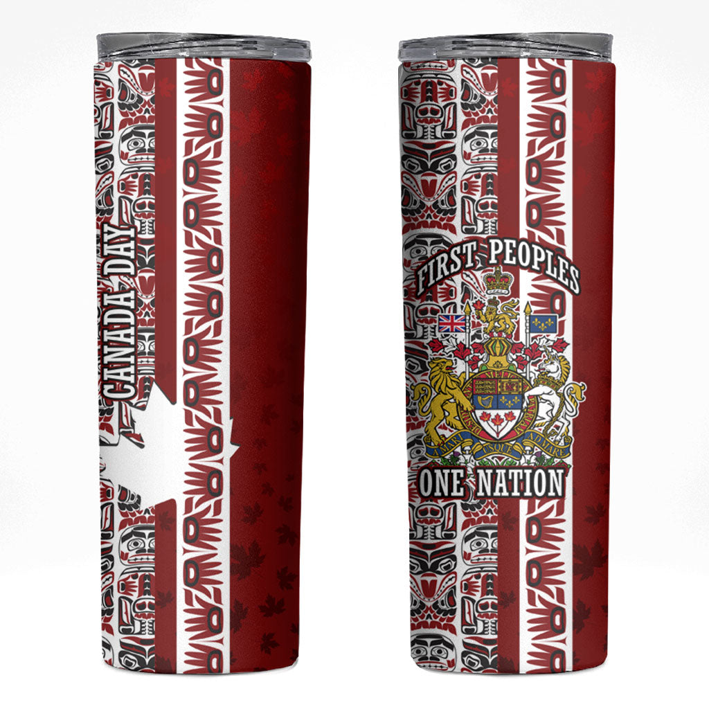 Canada Day Indigenous First Nations Skinny Tumbler Tribal Haida Totem Art One Nation