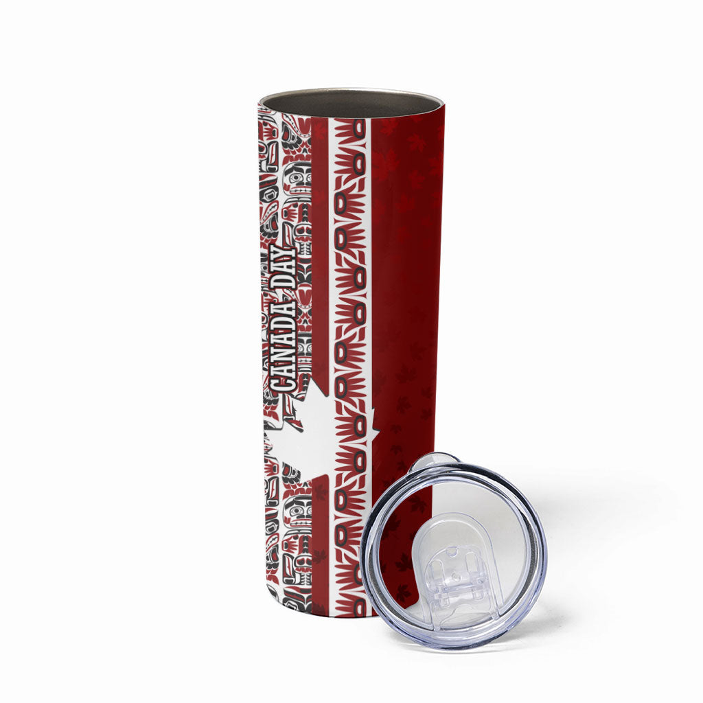 Canada Day Indigenous First Nations Skinny Tumbler Tribal Haida Totem Art One Nation