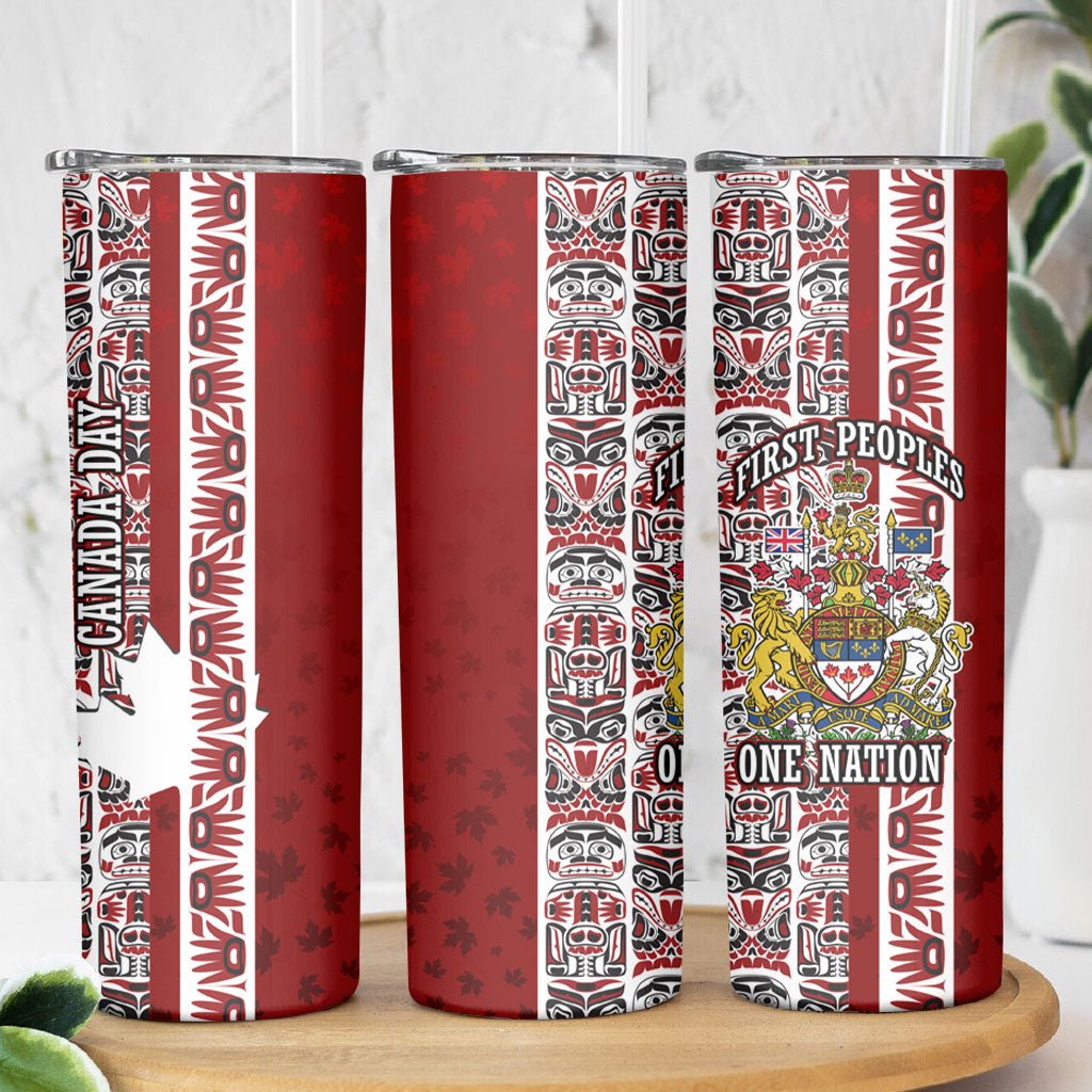 Canada Day Indigenous First Nations Skinny Tumbler Tribal Haida Totem Art One Nation