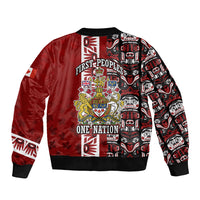 Canada Day Indigenous First Nations Sleeve Zip Bomber Jacket Tribal Haida Totem Art One Nation