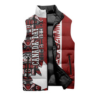Canada Day Indigenous First Nations Sleeveless Puffer Jacket Tribal Haida Totem Art One Nation