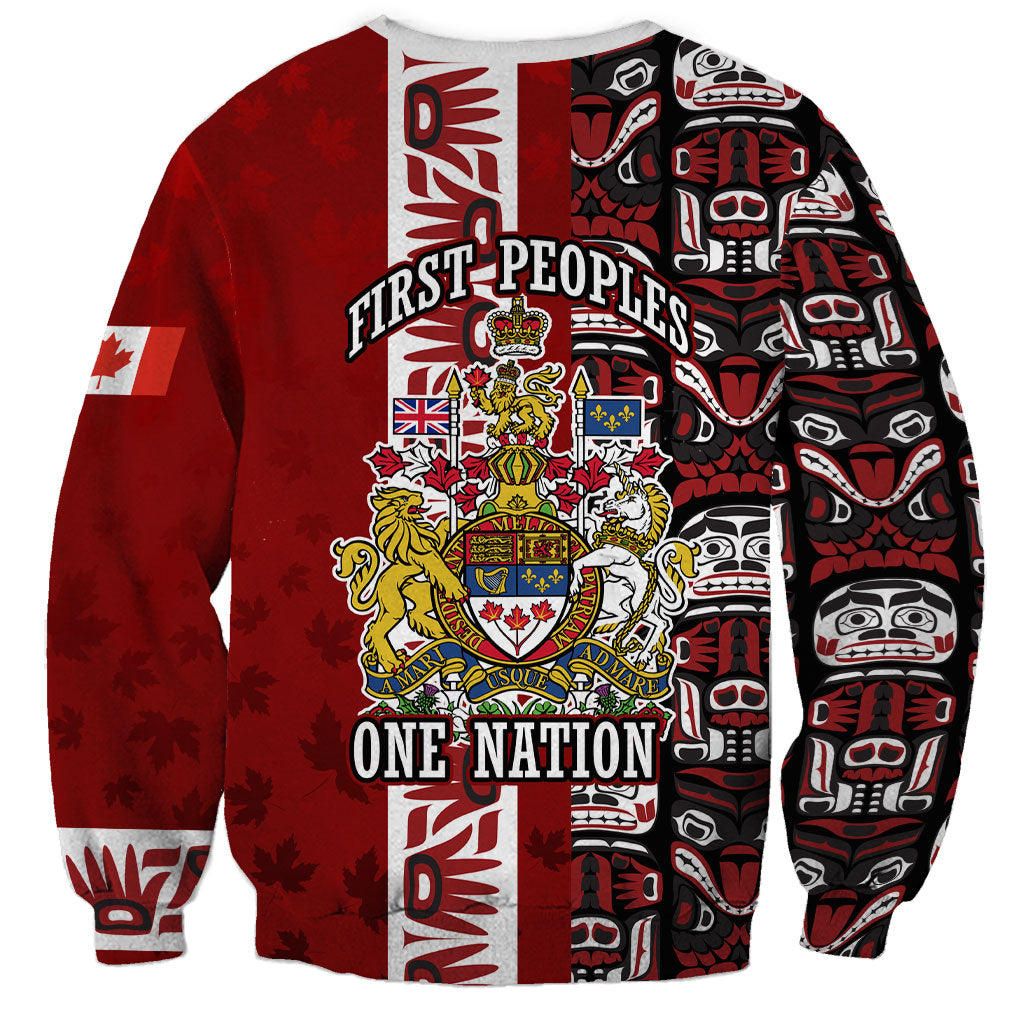 Canada Day Indigenous First Nations Sweatshirt Tribal Haida Totem Art One Nation
