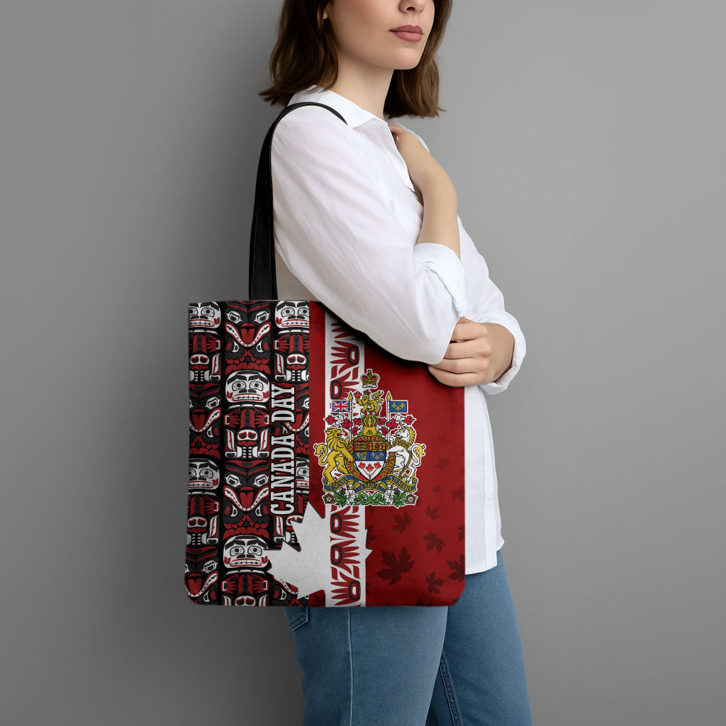 Canada Day Indigenous First Nations Tote Bag Tribal Haida Totem Art One Nation