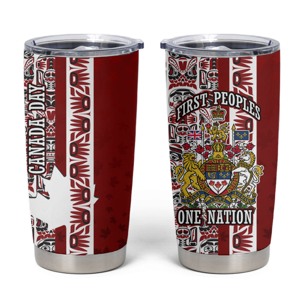 Canada Day Indigenous First Nations Tumbler Cup Tribal Haida Totem Art One Nation