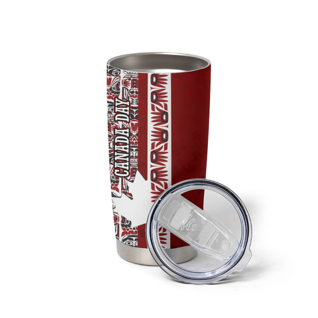 Canada Day Indigenous First Nations Tumbler Cup Tribal Haida Totem Art One Nation