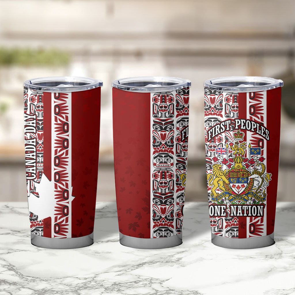 Canada Day Indigenous First Nations Tumbler Cup Tribal Haida Totem Art One Nation