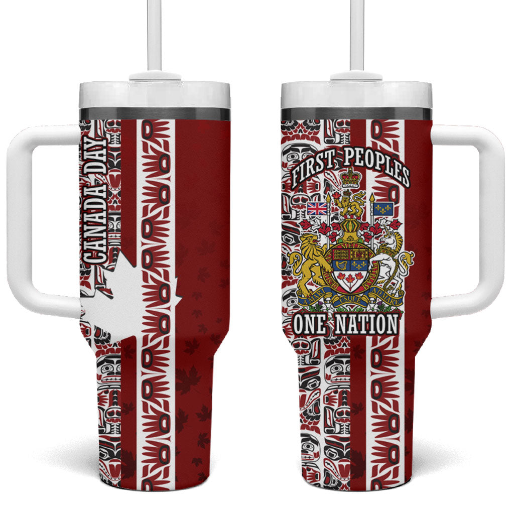 Canada Day Indigenous First Nations Tumbler With Handle Tribal Haida Totem Art One Nation