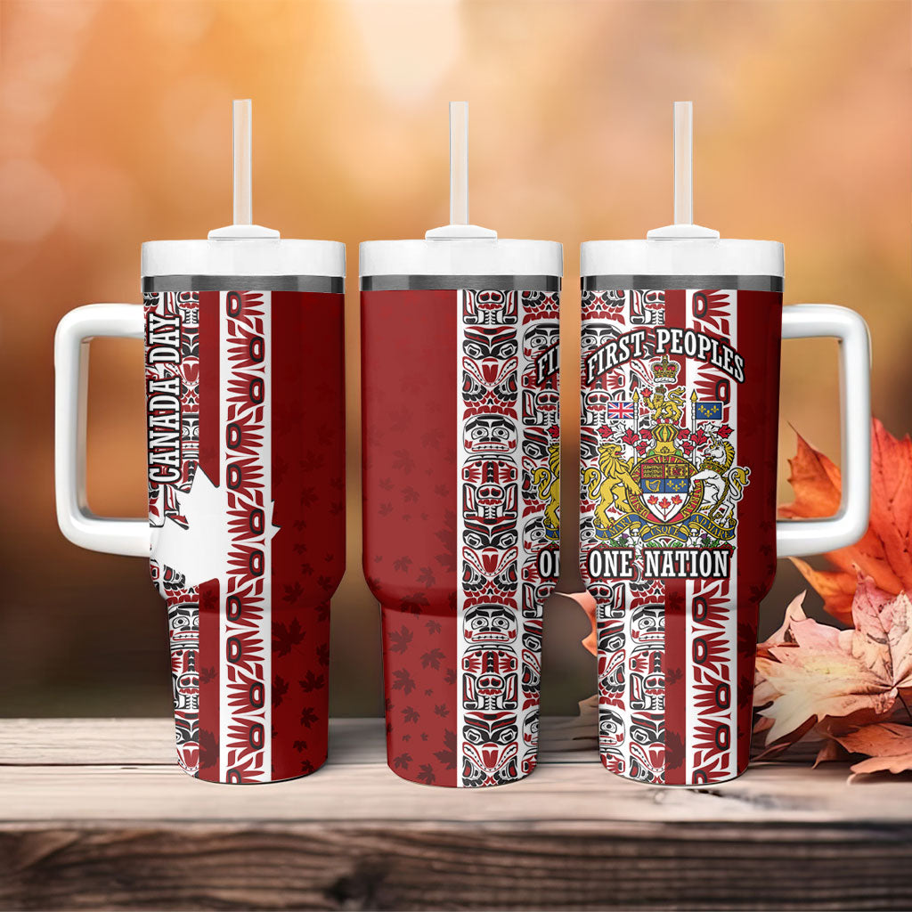 Canada Day Indigenous First Nations Tumbler With Handle Tribal Haida Totem Art One Nation
